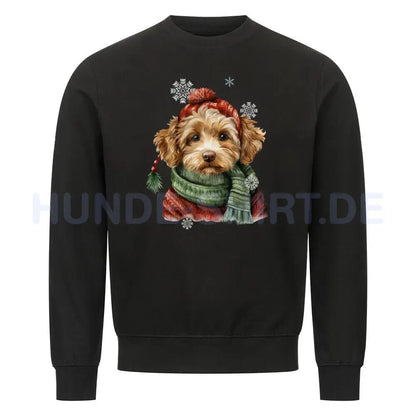 Premium Sweatshirt "Cockapoo Winter" Schwarz – hunde-shirt.de