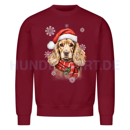 Premium Sweatshirt "Cocker Christmas" Burgunder – hunde-shirt.de