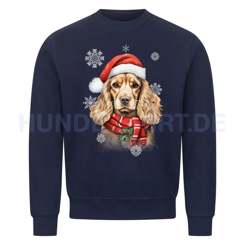 Premium Sweatshirt "Cocker Christmas" Navy Blue – hunde-shirt.de