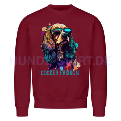 Premium Sweatshirt "Cocker Spaniel - Fashion" Burgunder – hunde-shirt.de