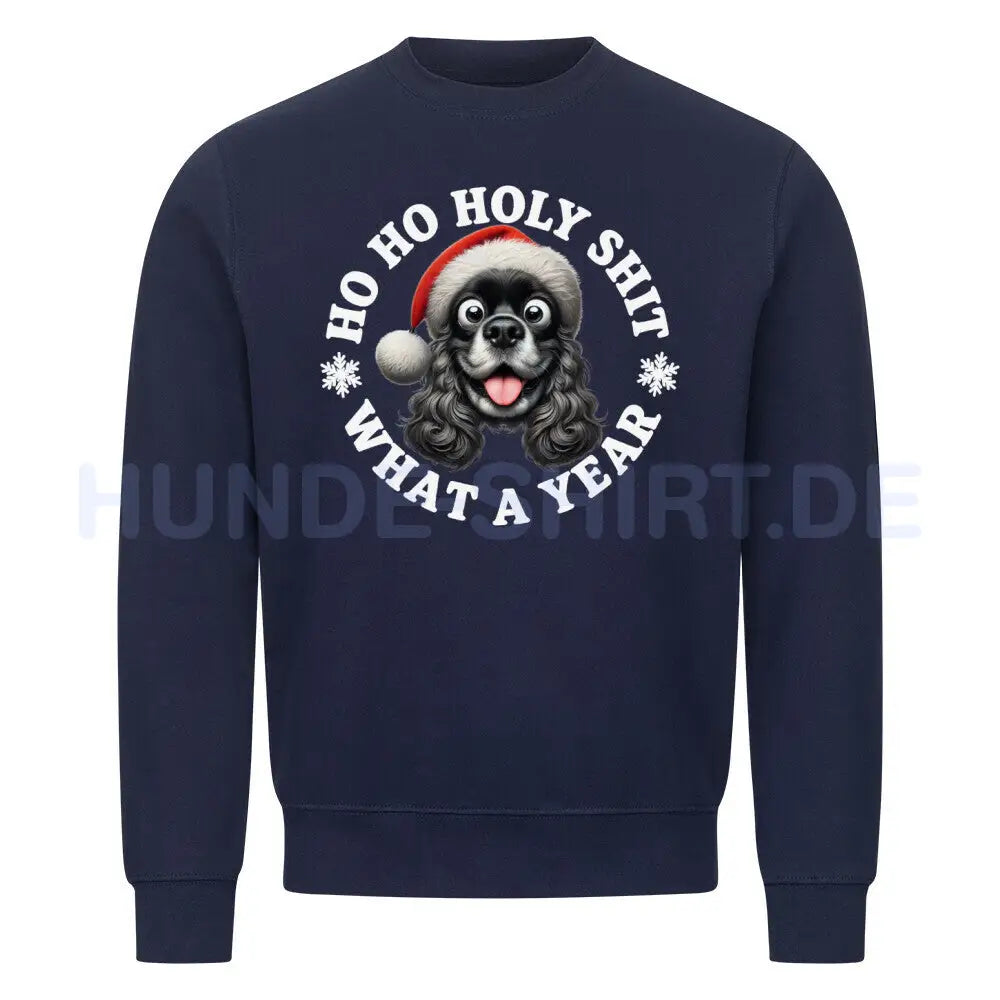 Premium Sweatshirt "Cocker Spaniel ( schwarz ) - HO HO..." – hunde-shirt.de