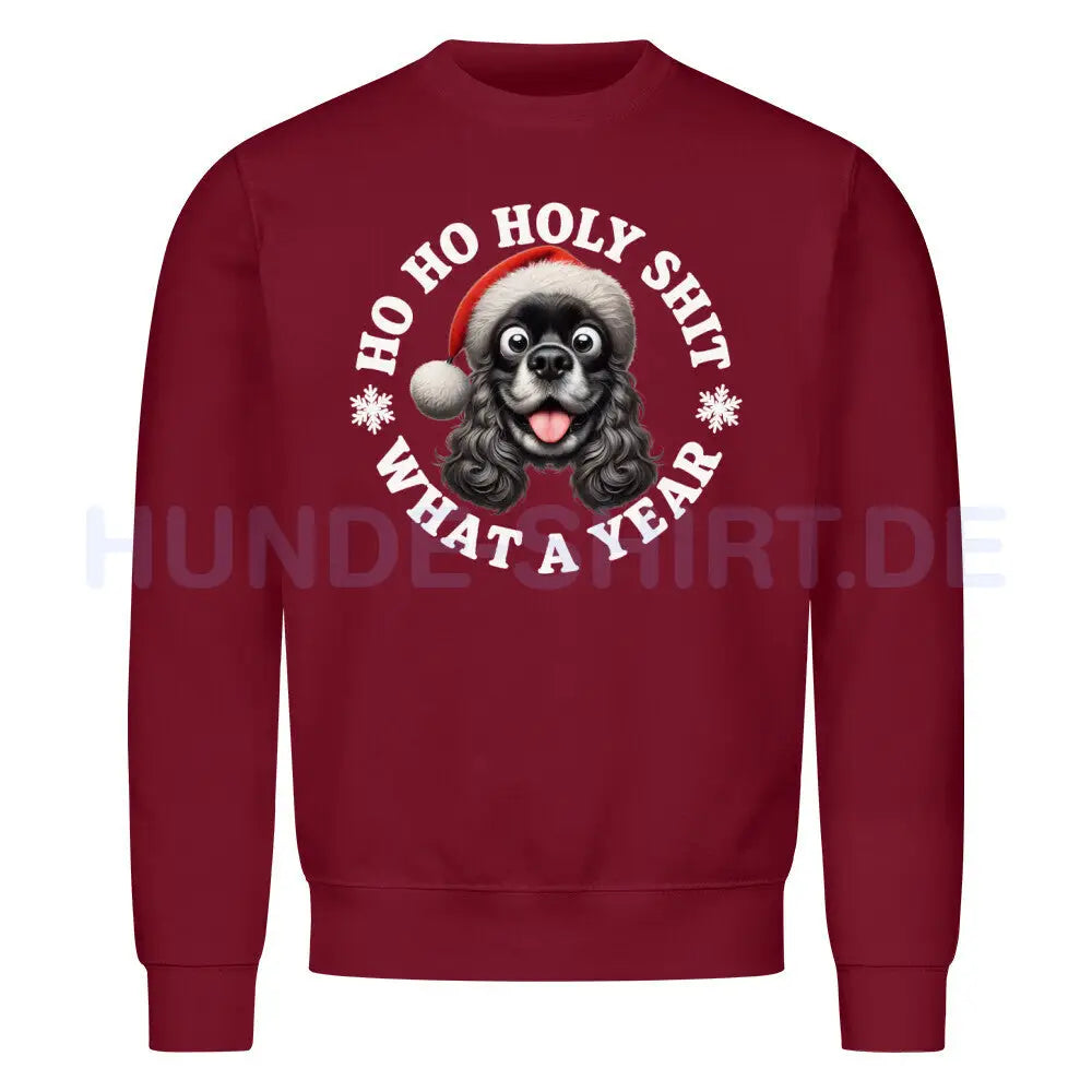 Premium Sweatshirt "Cocker Spaniel ( schwarz ) - HO HO..." – hunde-shirt.de