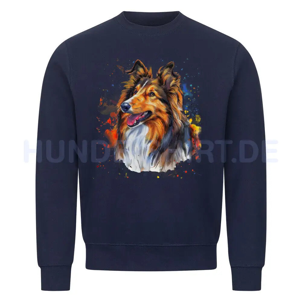 Premium Sweatshirt "Collie - ART" Navy Blue – hunde-shirt.de