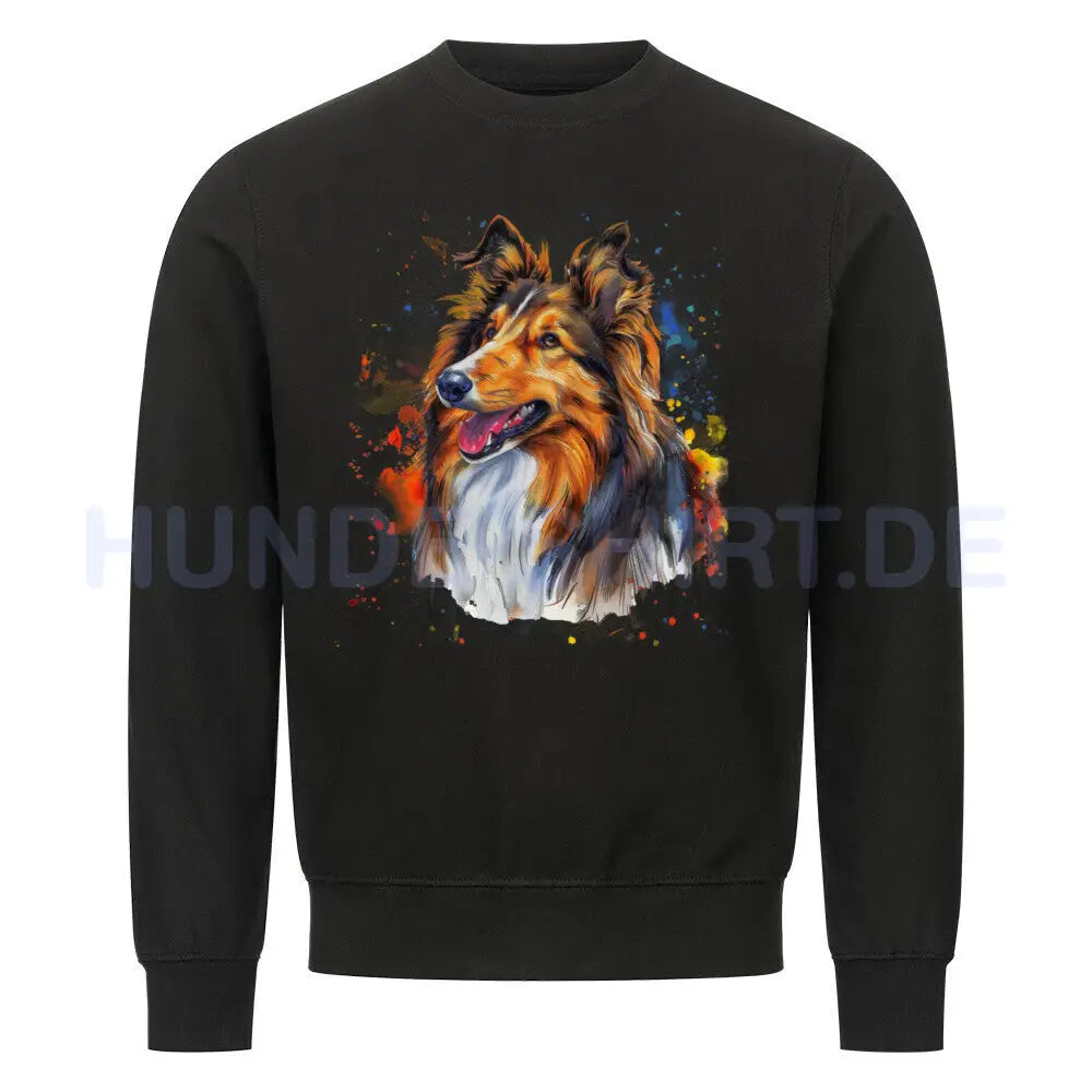 Premium Sweatshirt "Collie - ART" Schwarz – hunde-shirt.de