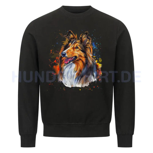 Premium Sweatshirt "Collie - ART" Schwarz – hunde-shirt.de