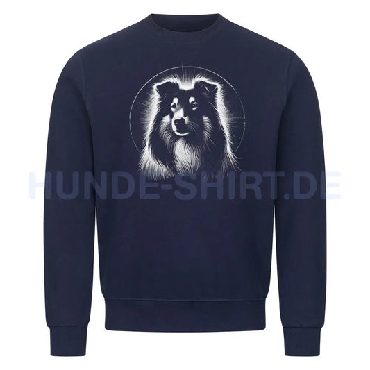 Premium Sweatshirt "Collie Bright" Navy Blue – hunde-shirt.de