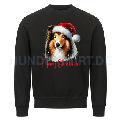 Premium Sweatshirt "Collie - Merry Christmas" Schwarz – hunde-shirt.de