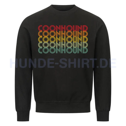 Premium Sweatshirt "Coonhound - Retro" Schwarz – hunde-shirt.de