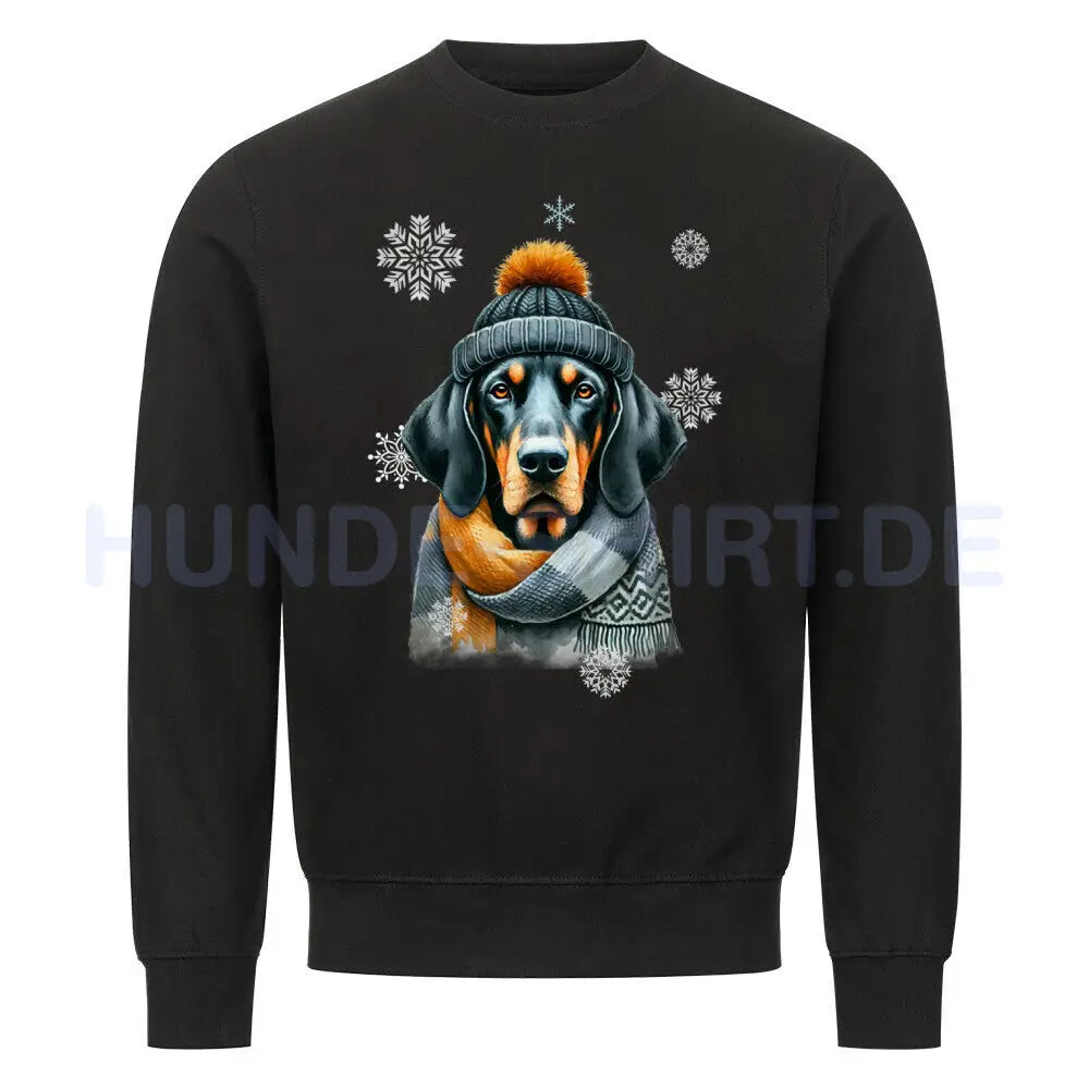 Premium Sweatshirt "Coonhound Winter" Schwarz – hunde-shirt.de