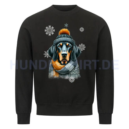 Premium Sweatshirt "Coonhound Winter" Schwarz – hunde-shirt.de