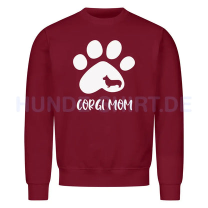 Premium Sweatshirt "Corgi - MOM" Burgunder – hunde-shirt.de