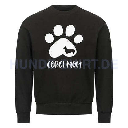 Premium Sweatshirt "Corgi - MOM" Schwarz – hunde-shirt.de