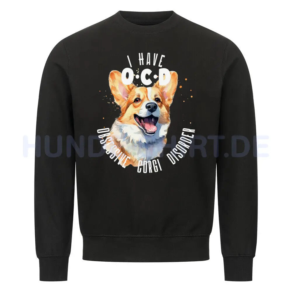 Premium Sweatshirt "Corgi - OCD" Schwarz – hunde-shirt.de