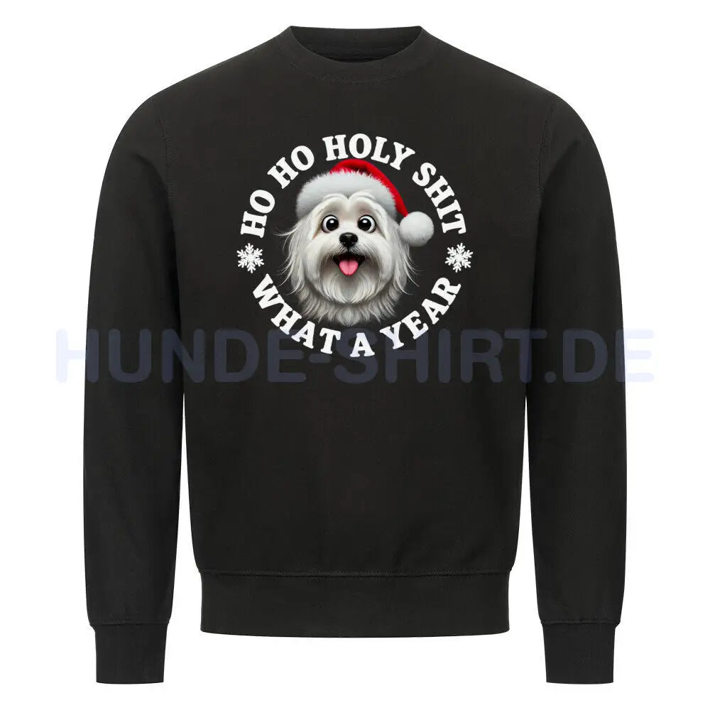 Premium Sweatshirt "Coton de Tuléar - HO HO..." Schwarz – hunde-shirt.de