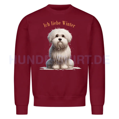 Premium Sweatshirt "Coton de Tuléar - Ich liebe..." Burgunder – hunde-shirt.de