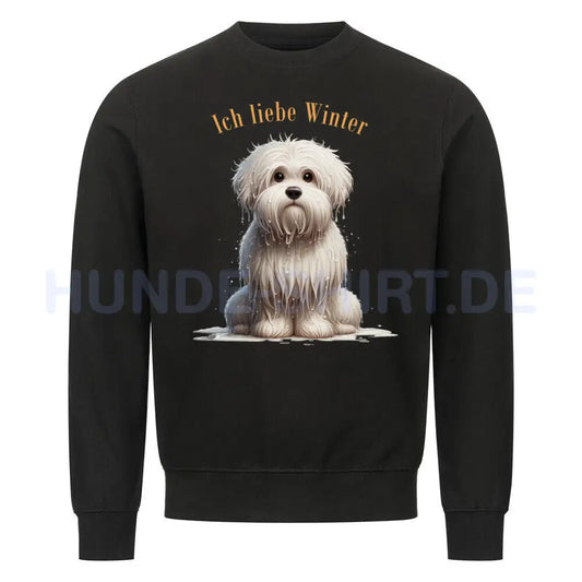 Premium Sweatshirt "Coton de Tuléar - Ich liebe..." Schwarz – hunde-shirt.de