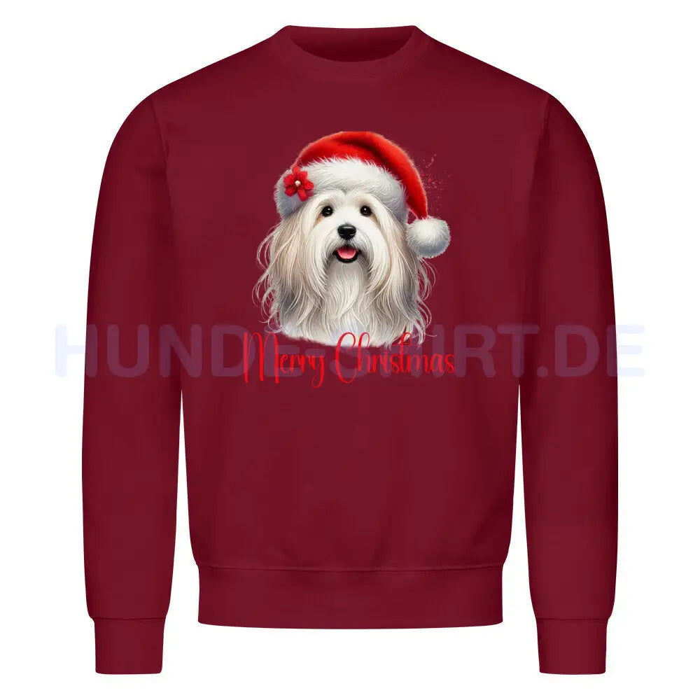 Premium Sweatshirt "Coton de Tuléar - Merry Christmas" Burgunder – hunde-shirt.de