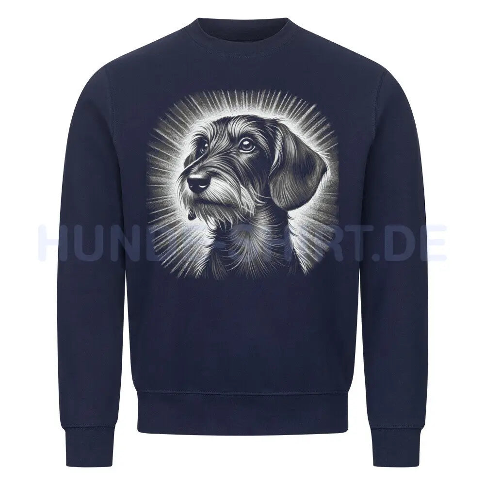 Premium Sweatshirt "Dackel ( Rauhhaar ) - Shine" Navy Blue – hunde-shirt.de