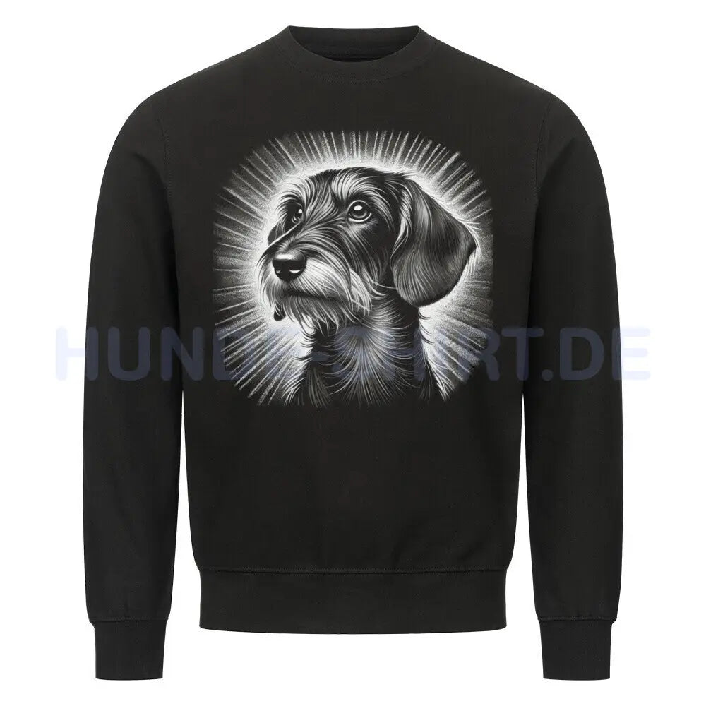 Premium Sweatshirt "Dackel ( Rauhhaar ) - Shine" Schwarz – hunde-shirt.de