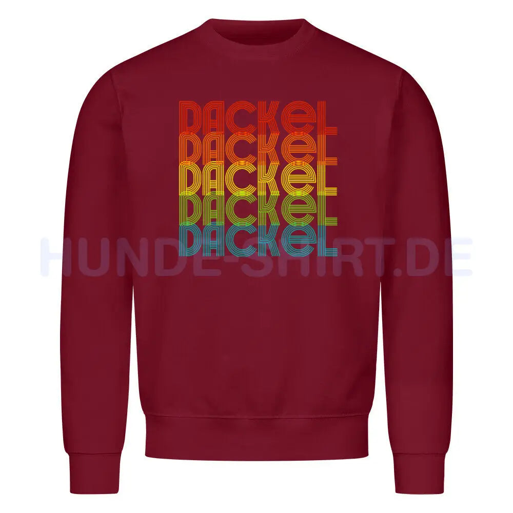 Premium Sweatshirt "Dackel - RETRO" Burgunder – hunde-shirt.de