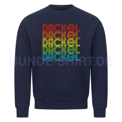 Premium Sweatshirt "Dackel - RETRO" Navy Blue – hunde-shirt.de