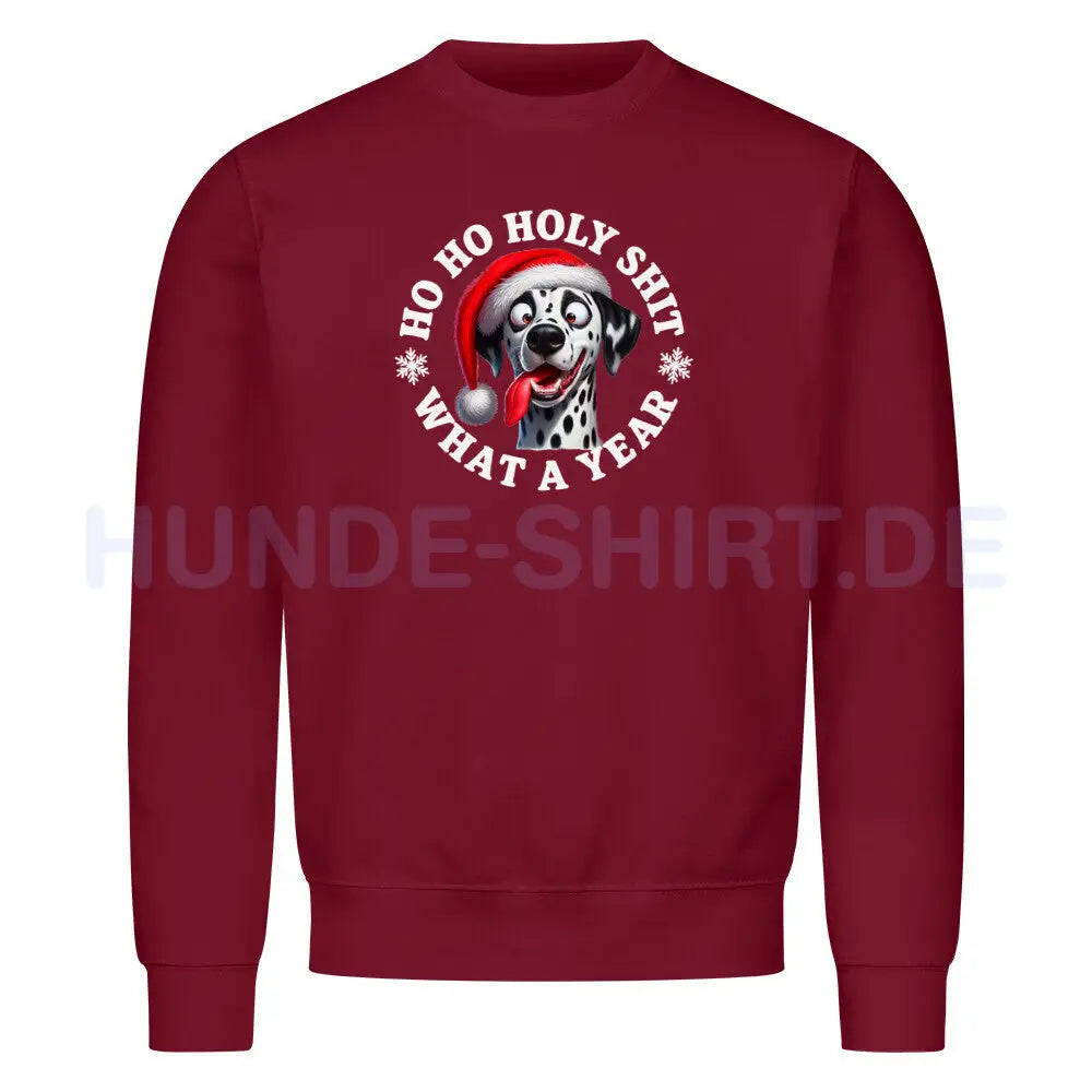 Premium Sweatshirt "Dalmatiner - HO HO..." Burgunder – hunde-shirt.de