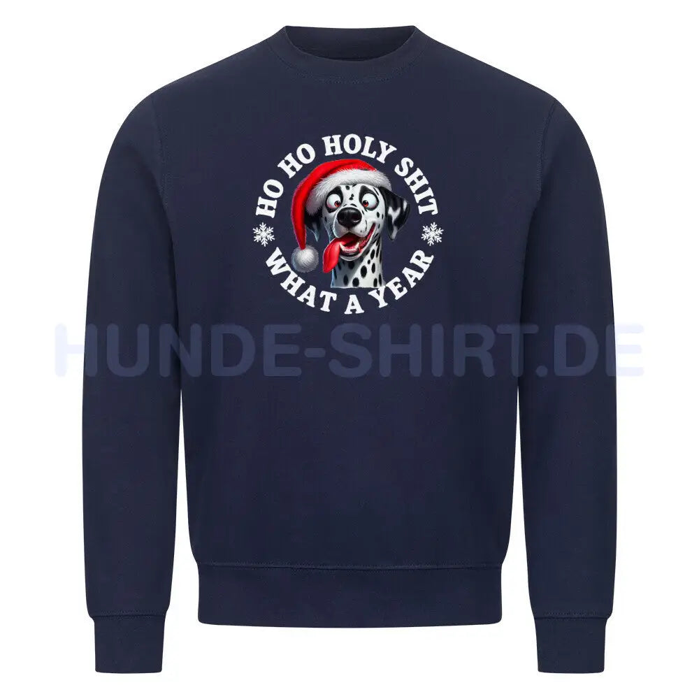 Premium Sweatshirt "Dalmatiner - HO HO..." Navy Blue – hunde-shirt.de