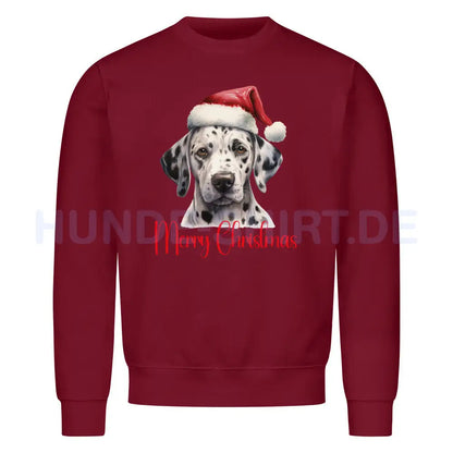 Premium Sweatshirt "Dalmatiner - Merry Christmas" Burgunder – hunde-shirt.de