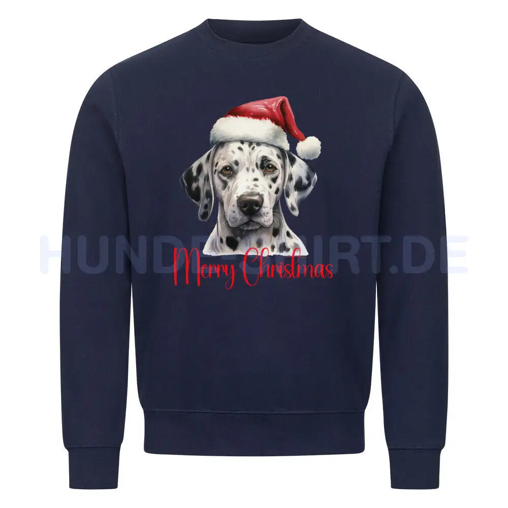 Premium Sweatshirt "Dalmatiner - Merry Christmas" Navy Blue – hunde-shirt.de