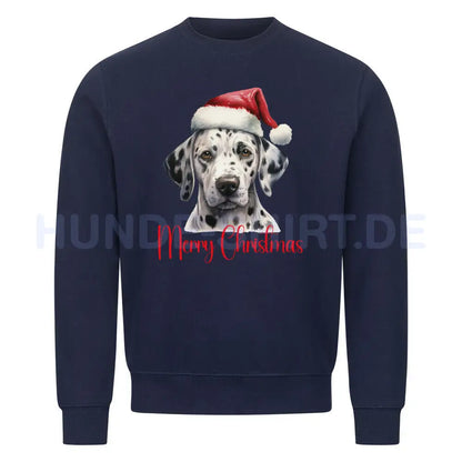 Premium Sweatshirt "Dalmatiner - Merry Christmas" Navy Blue – hunde-shirt.de