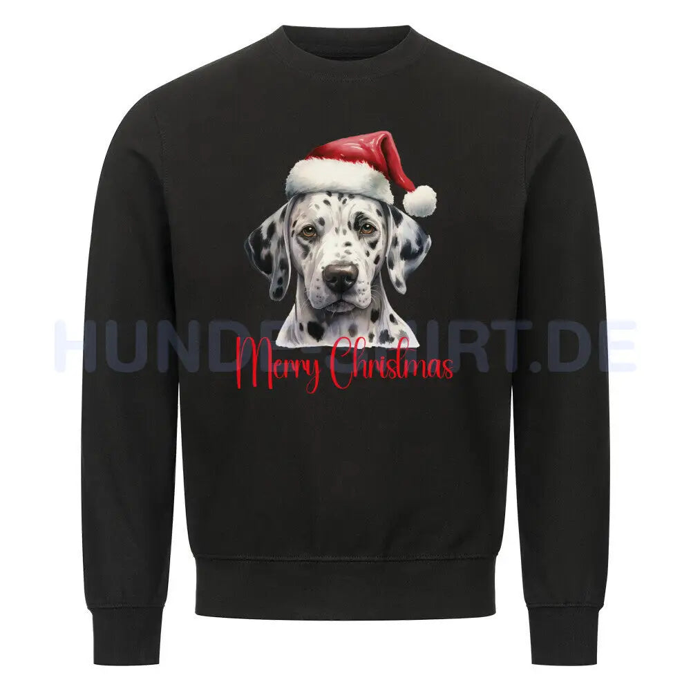 Premium Sweatshirt "Dalmatiner - Merry Christmas" Schwarz – hunde-shirt.de