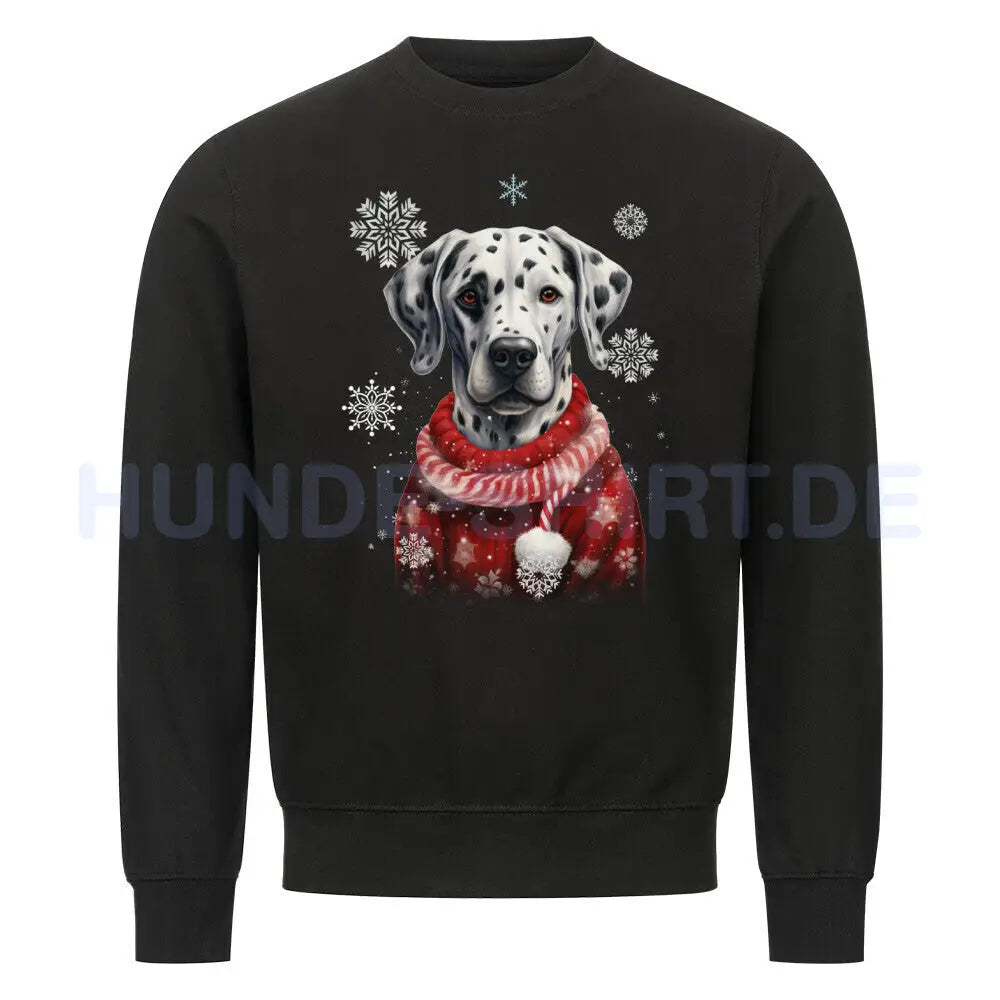 Premium Sweatshirt "Dalmatiner Winter" Schwarz – hunde-shirt.de