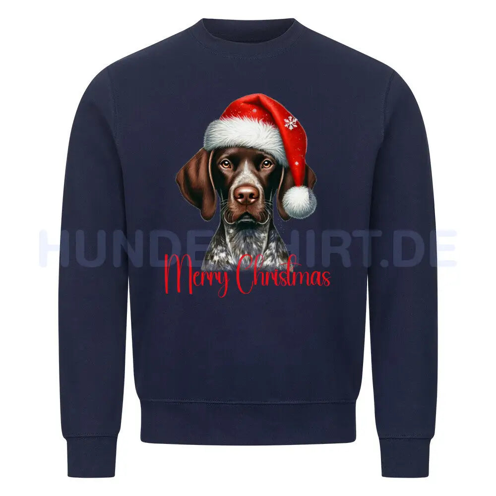 Premium Sweatshirt "Deutsch Kurzhaar - Merry Christmas" Navy Blue – hunde-shirt.de