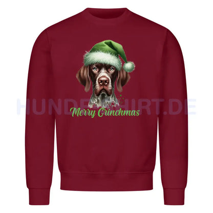 Premium Sweatshirt "Deutsch Kurzhaar - Merry Grinchmas" Burgunder – hunde-shirt.de