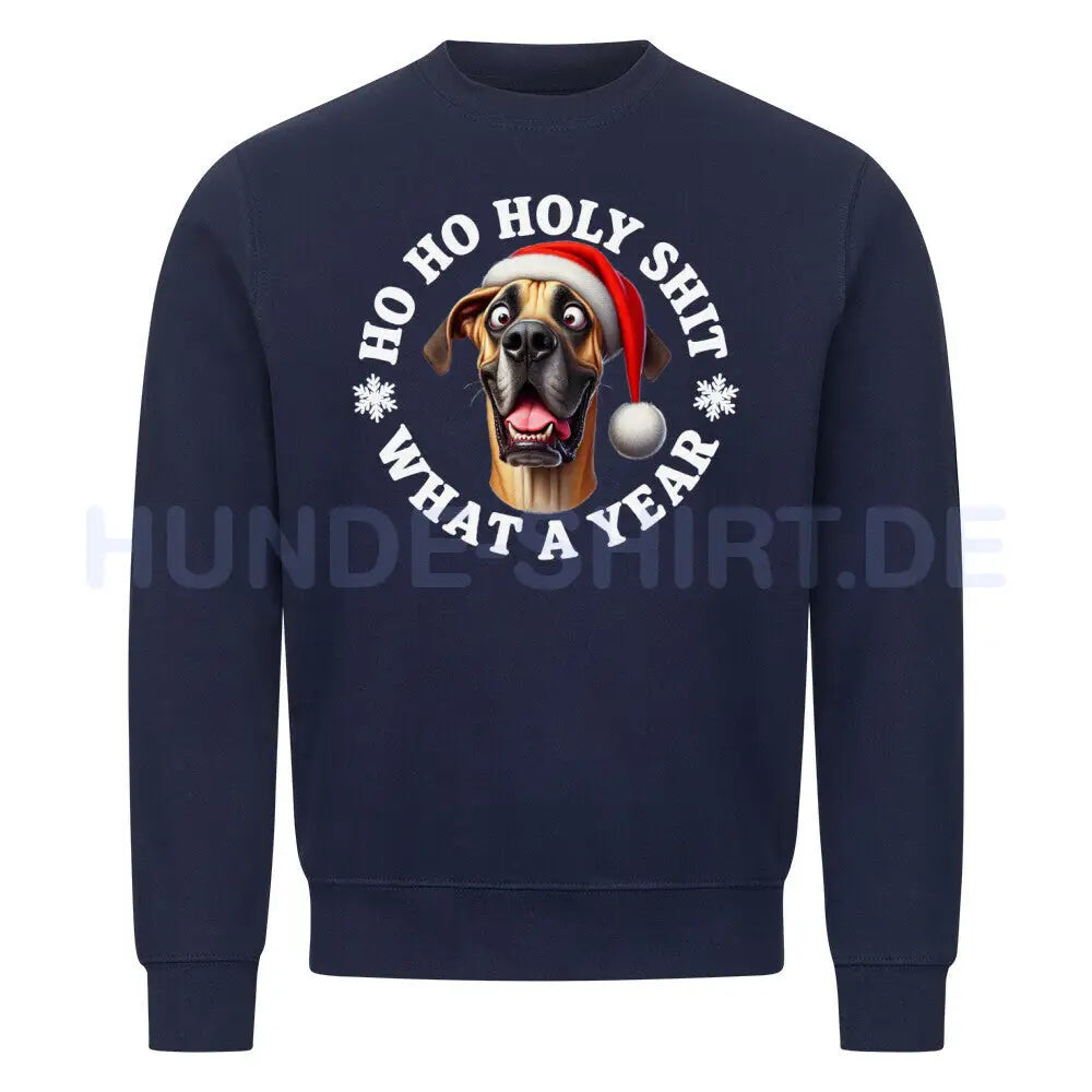 Premium Sweatshirt "Deutsche Dogge - HO HO..." Navy Blue – hunde-shirt.de