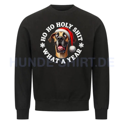 Premium Sweatshirt "Deutsche Dogge - HO HO..." Schwarz – hunde-shirt.de