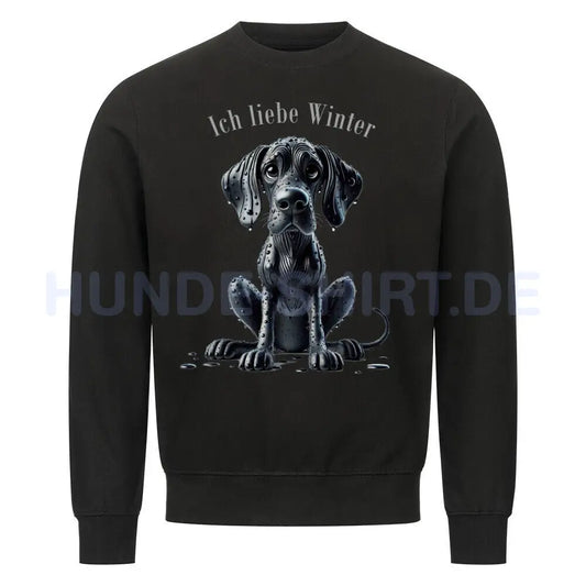 Premium Sweatshirt "Deutsche Dogge - Ich liebe..." Schwarz – hunde-shirt.de