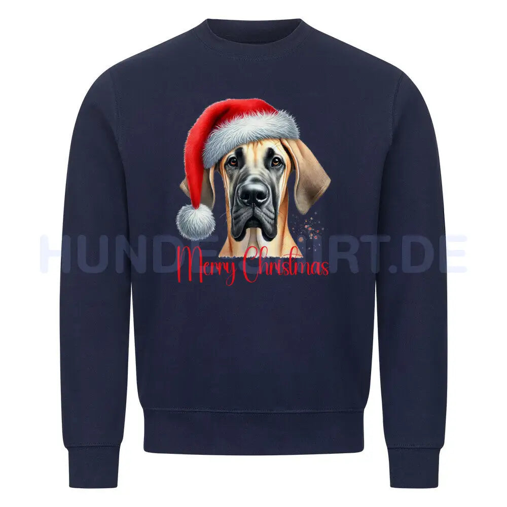 Premium Sweatshirt "Deutsche Dogge - Merry Christmas 2" Navy Blue – hunde-shirt.de