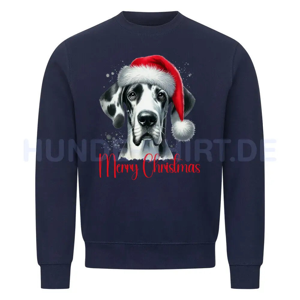 Premium Sweatshirt "Deutsche Dogge - Merry Christmas" Navy Blue – hunde-shirt.de