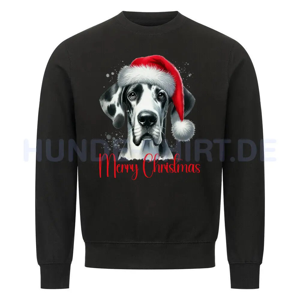 Premium Sweatshirt "Deutsche Dogge - Merry Christmas" Schwarz – hunde-shirt.de