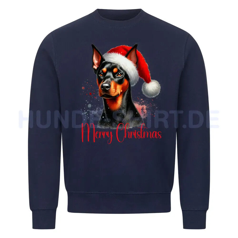 Premium Sweatshirt "Deutscher Pinscher - Merry Christmas" Navy Blue – hunde-shirt.de