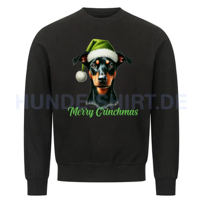 Premium Sweatshirt "Deutscher Pinscher - Merry Grinchmas" Schwarz – hunde-shirt.de