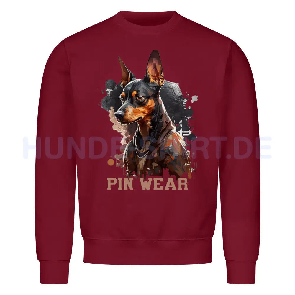 Premium Sweatshirt "Deutscher Pinscher - PIN WEAR" Burgunder – hunde-shirt.de