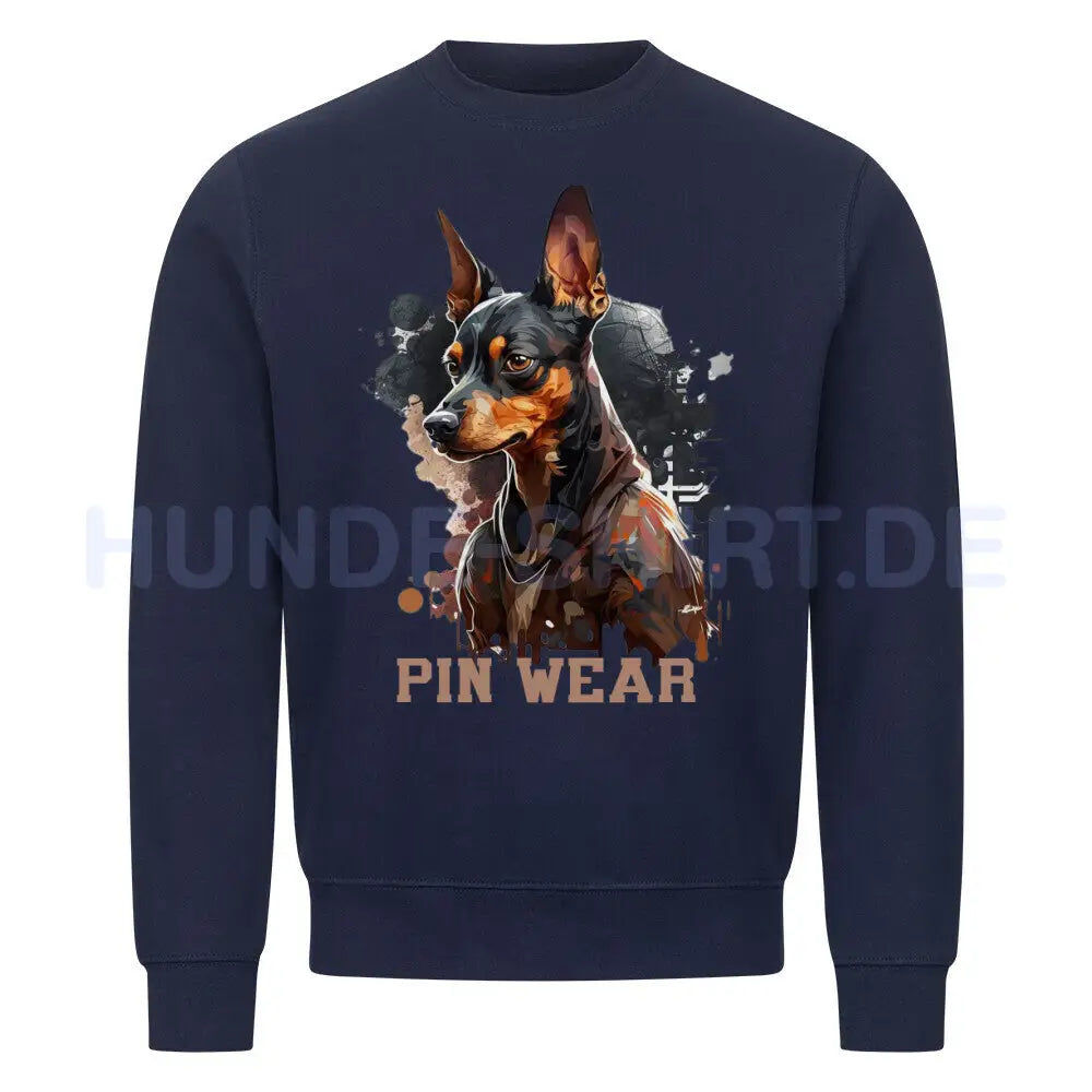 Premium Sweatshirt "Deutscher Pinscher - PIN WEAR" Navy Blue – hunde-shirt.de