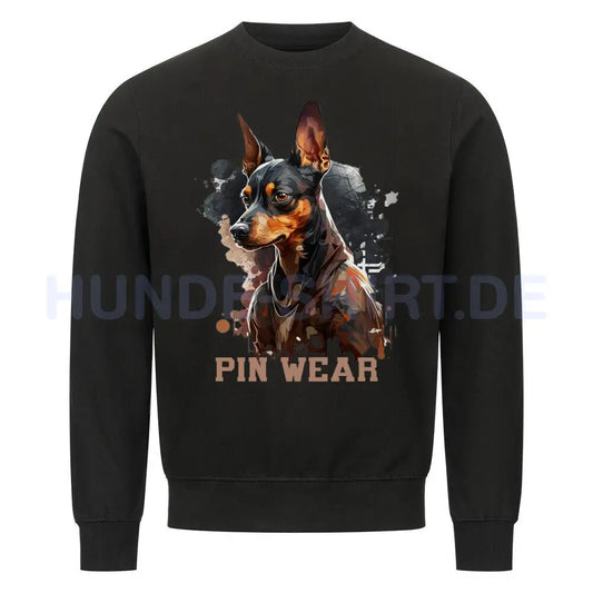 Premium Sweatshirt "Deutscher Pinscher - PIN WEAR" Schwarz – hunde-shirt.de