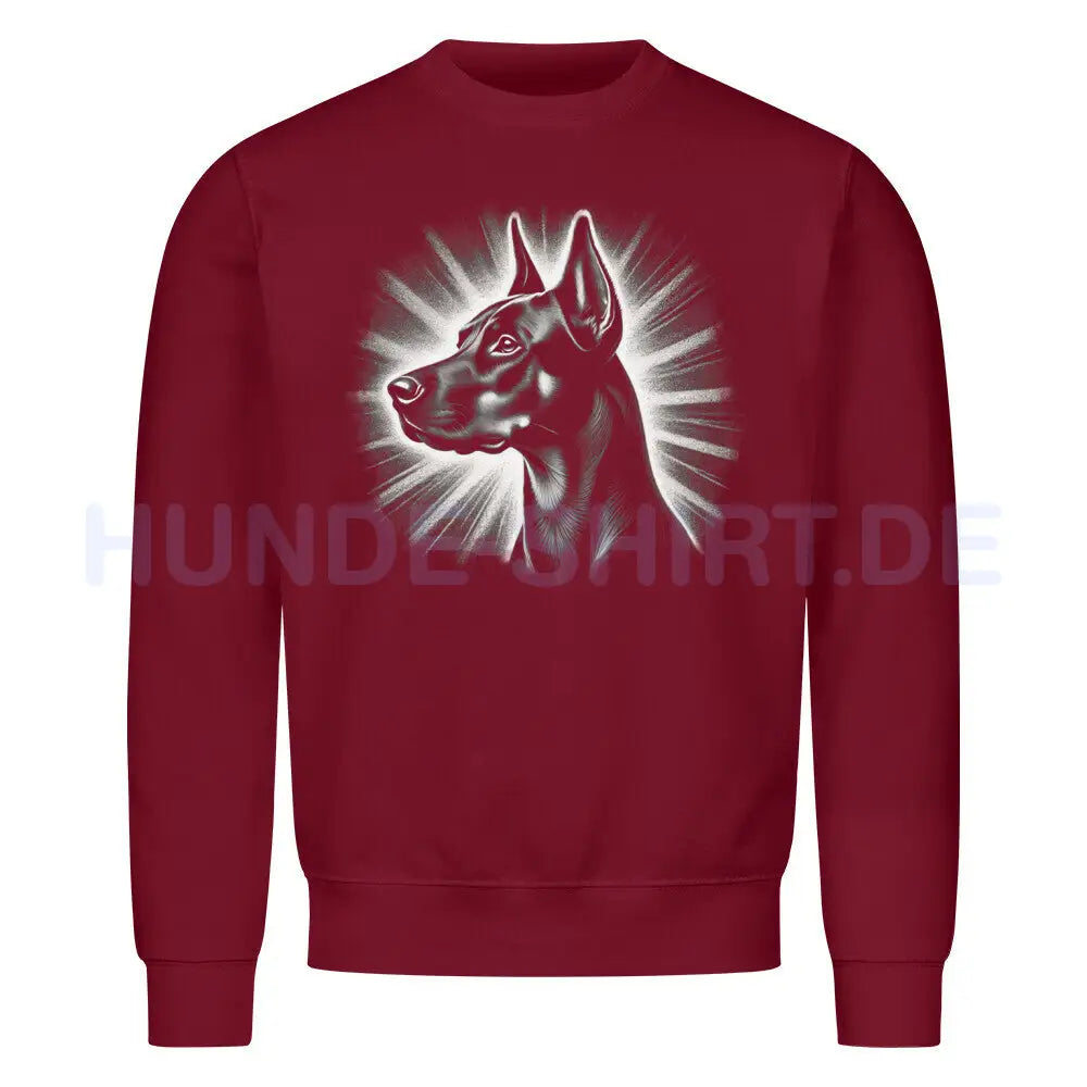 Premium Sweatshirt "Deutscher Pinscher - Shine" Burgunder – hunde-shirt.de