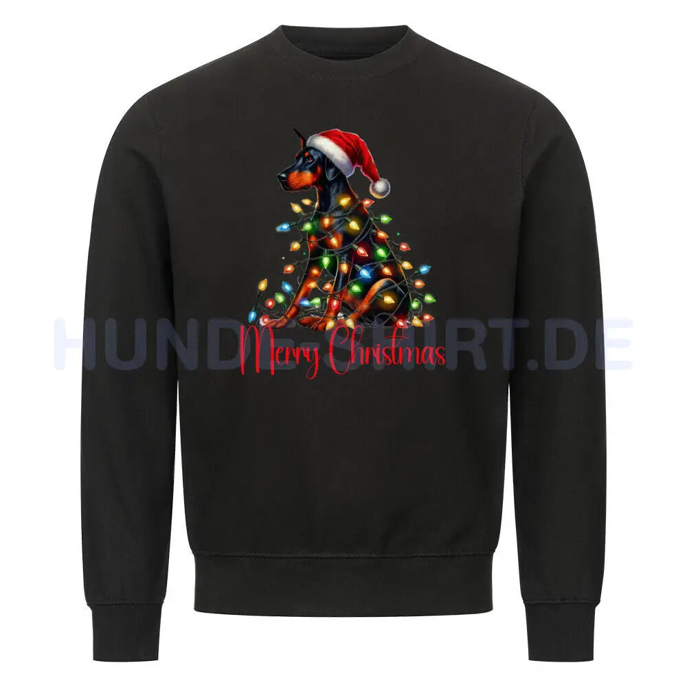 Premium Sweatshirt "Dobermann - Funny Christmas" Schwarz – hunde-shirt.de