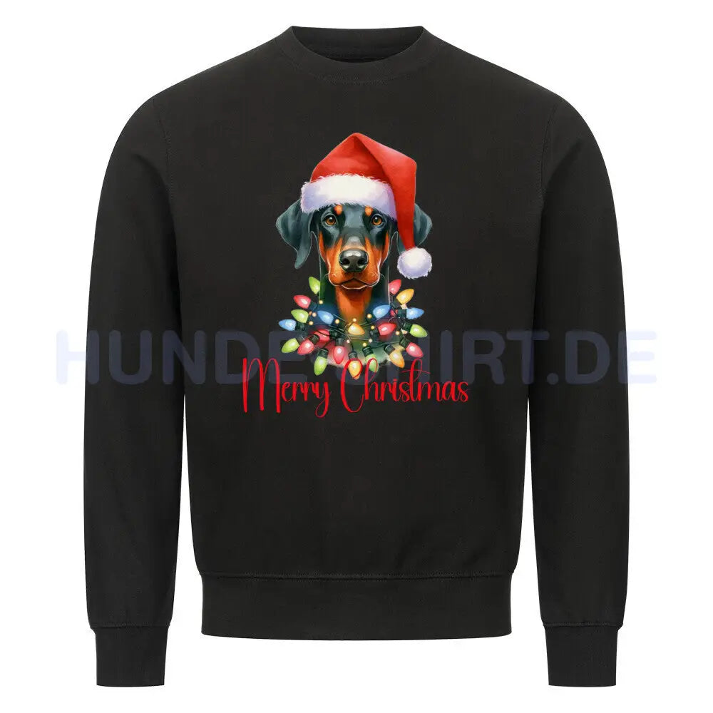 Premium Sweatshirt "Dobermann - Merry Christmas" Schwarz – hunde-shirt.de