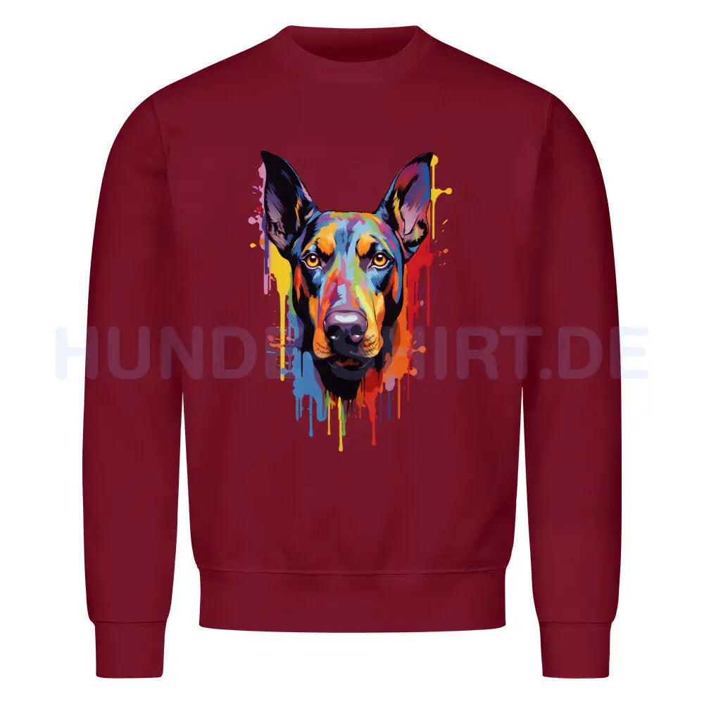 Premium Sweatshirt "Dobermann Paint" Burgunder – hunde-shirt.de