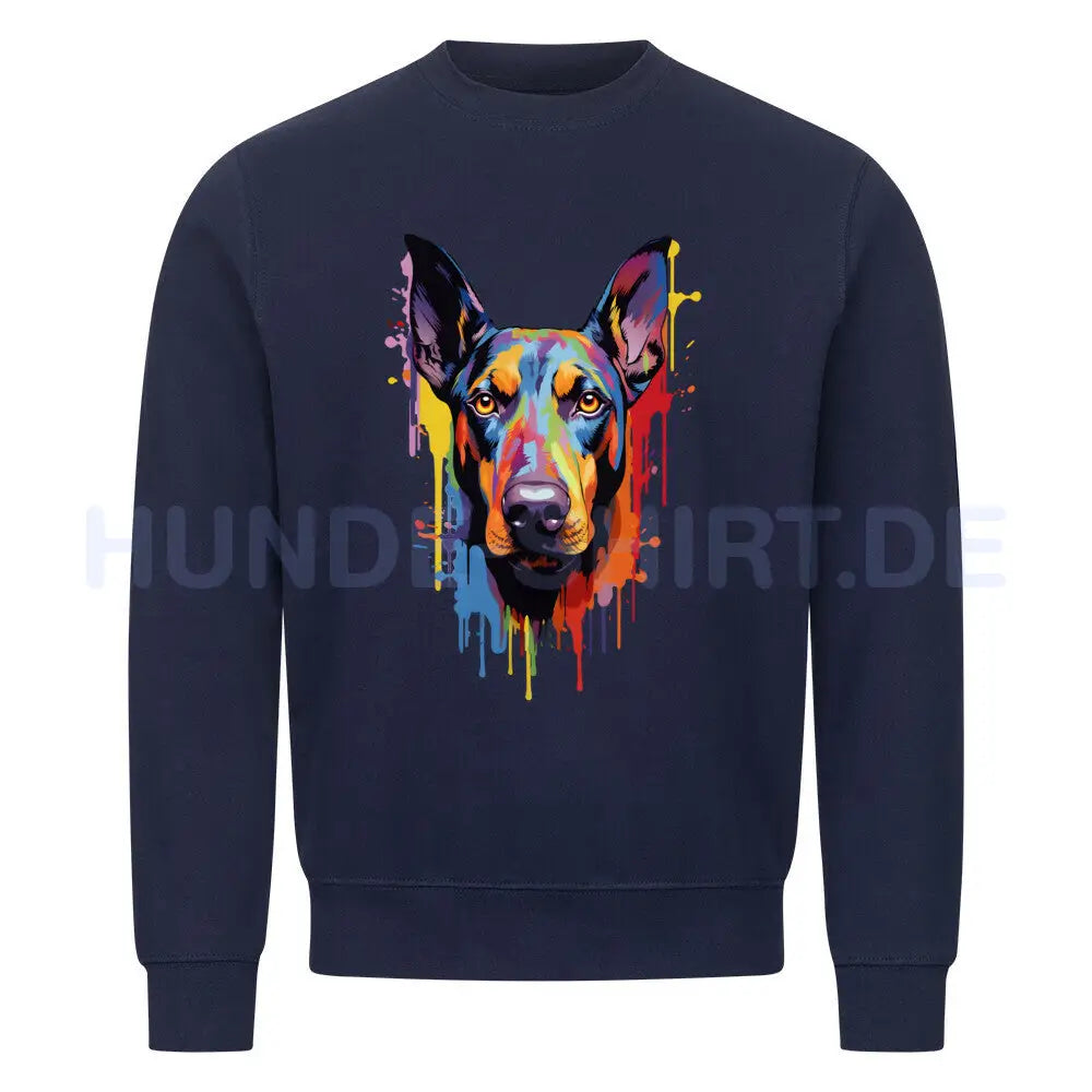 Premium Sweatshirt "Dobermann Paint" Navy Blue – hunde-shirt.de